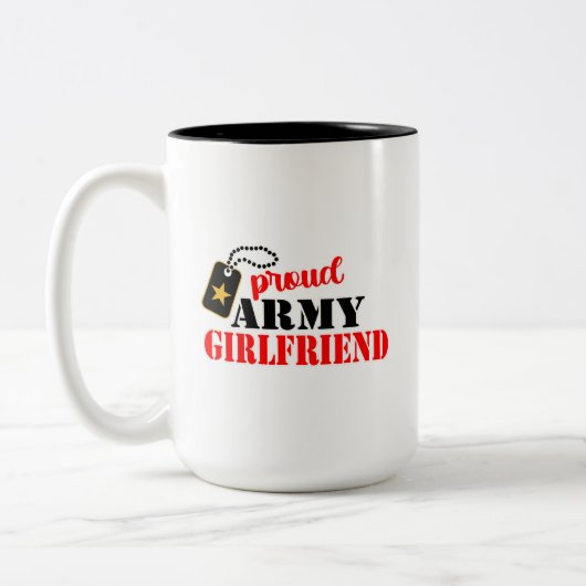 Proud Army Girlfriend Coffee Tasse (Links)