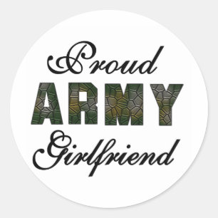 Proud Army Girlfriend Runder Aufkleber
