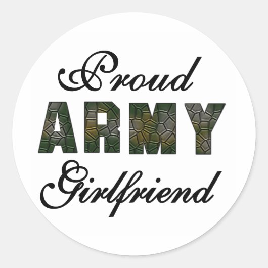 Proud Army Girlfriend Runder Aufkleber (Vorderseite)