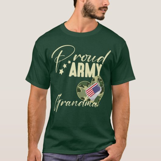 Proud Army Grandma Camoue Dogag USA American Flag  T-Shirt (Vorderseite)