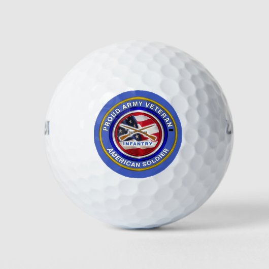 Proud Army Infantry Veteran Golfball (Vorderseite)