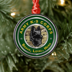 Proud Army K-9 Corps Ornament Aus Metall
