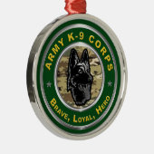 Proud Army K-9 Corps Ornament Aus Metall (Rechts)