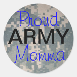 Proud Army Momma Runder Aufkleber