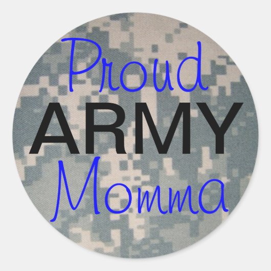 Proud Army Momma Runder Aufkleber (Vorderseite)
