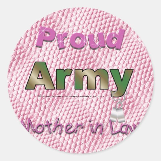 Proud Army Mother in Law Stickers (Vorderseite)
