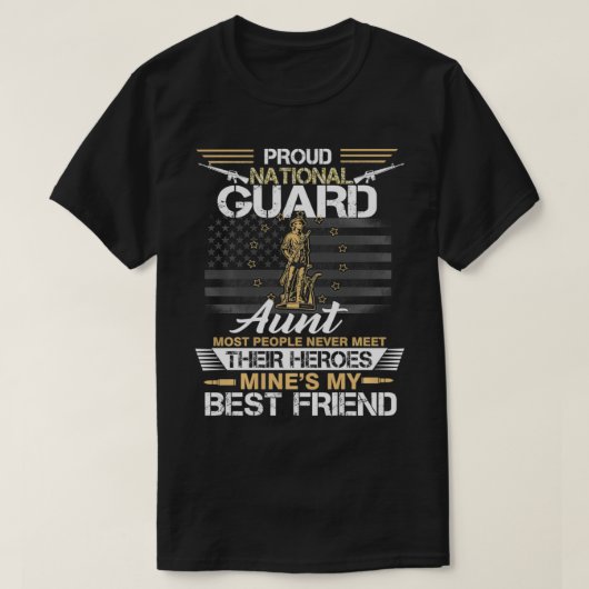Proud Army National Guard Aunt Flag  U T-Shirt (Design vorne)