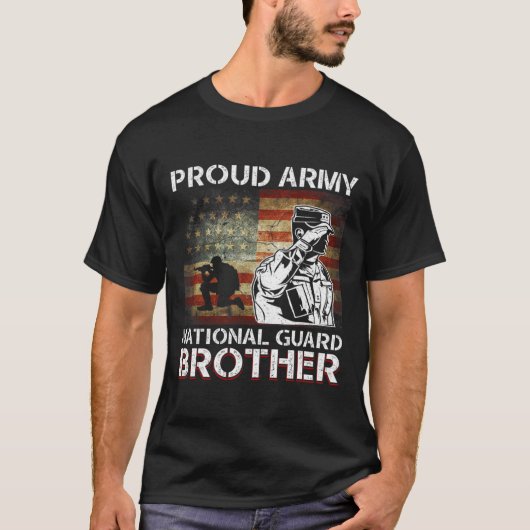 Proud Army National Guard Brother Flag Shirt Männe (Vorderseite)