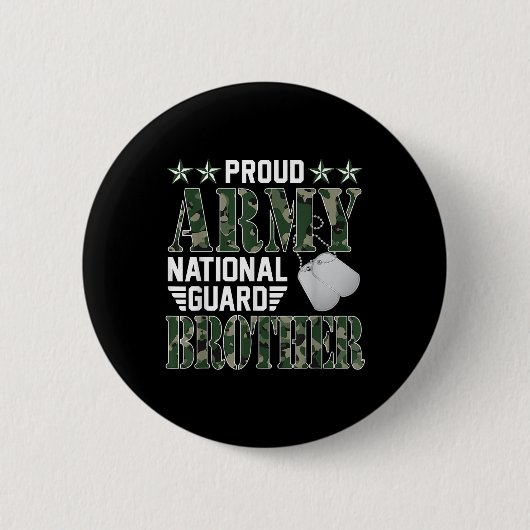 Proud Army National Guard Brother Military Family Button (Vorderseite)