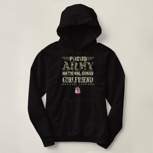 Proud Army National Guard Girlfriend USA Militär Hoodie (Design vorne)
