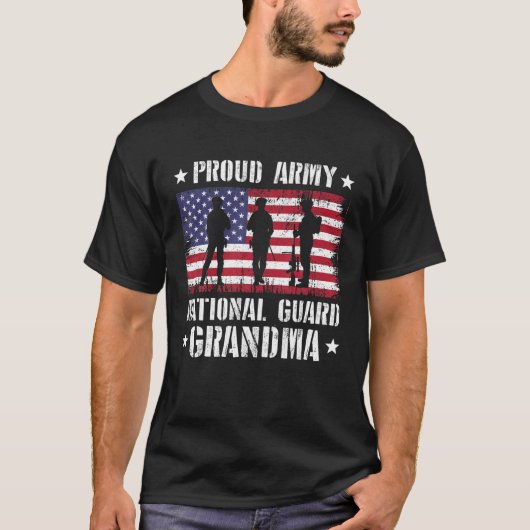Proud Army National Guard Oma Military America T-Shirt (Vorderseite)