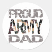 Proud Army Papa Runder Aufkleber (Vorderseite)