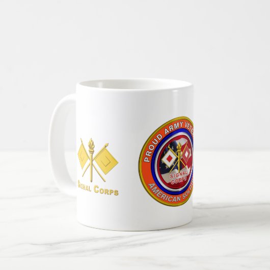 Proud Army Signal Corps Veteran Kaffeetasse (Vorderseite Links)