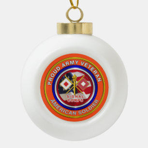 Proud Army Signal Corps Veteran Keramik Kugel-Ornament