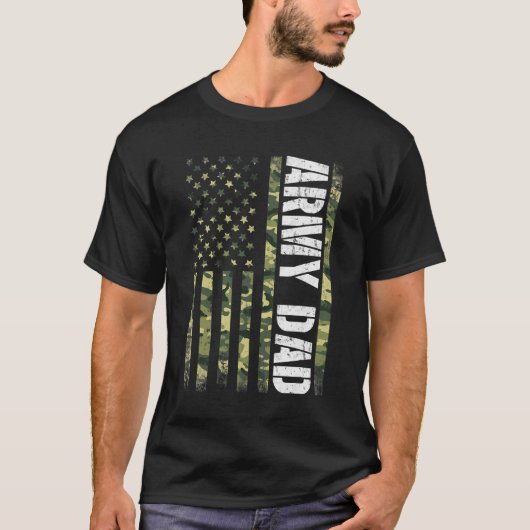 Proud Army Vater United Staaten USA Flag Geschenk T-Shirt (Vorderseite)