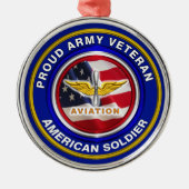 Proud Army Veteran Aviation Christmas Ornament Aus Metall (Vorne)