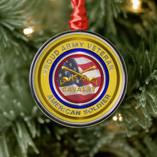 Proud Army Veteran Cavalle Weihnachten Ornament Aus Metall (Baum)