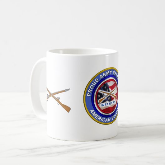 Proud Army Veteran Infanterie Soldier Kaffeetasse (Vorderseite Links)