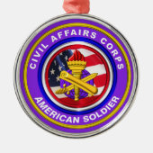 Proud Army Zivil Affairs Veteran Weihnachten Ornament Aus Metall (Vorne)