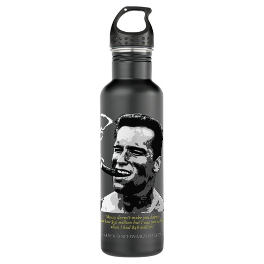 Proud Arnold Schwarzenegger Zitat Edelstahlflasche (Vorderseite)