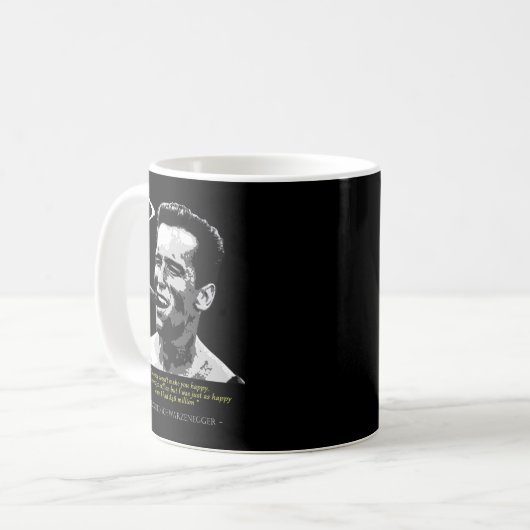 Proud Arnold Schwarzenegger Zitat Kaffeetasse (Vorderseite Links)