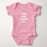 Proud Asian Girl pink white Baby Bodysuit