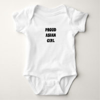 Proud Asian Girl, Schwarz-weiß Baby Bodysuit