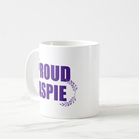 Proud Aspie Hübsch Lila Kaffeetasse (Vorderseite Links)