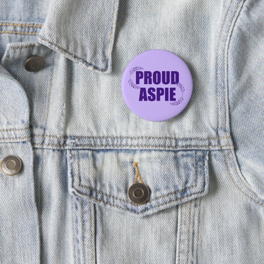 Proud Aspie Hübsches Lila Asperger-Syndrom Button (Beispiel)