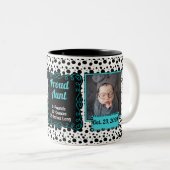 Proud Aunt Dalmatian Print Black and White Foto Zweifarbige Tasse (VorderseiteRechts)
