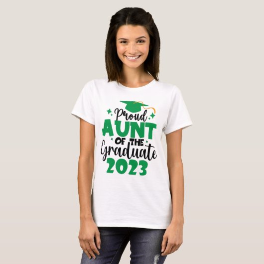 Proud AUNT einer Klasse von 2023 Graduate Fun Scri T-Shirt (Vorne ganz)
