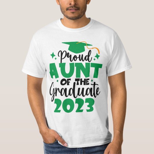 Proud AUNT einer Klasse von 2023 Graduate Fun Scri T-Shirt (Vorderseite)