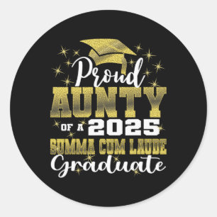 Proud Aunty 2025 Summa Cum Laude Cl 2025 Graduate Runder Aufkleber
