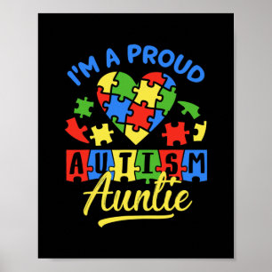 Proud Autism Auntie Awareness Aunt Autistic Niece Poster