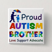 Proud Autism Brother Button (Vorderseite)