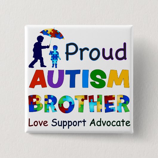 Proud Autism Brother Button (Vorderseite)