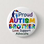 Proud Autism Brother Button (Vorderseite)
