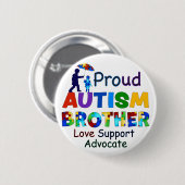 Proud Autism Brother Button (Vorne & Hinten)