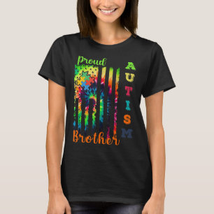 " Proud Autism Brother Krawatte-Dye Flag Autismus  T-Shirt