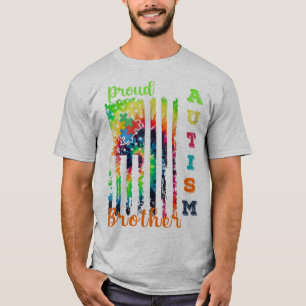 " Proud Autism Brother Krawatte-Dye Flag Autismus  T-Shirt
