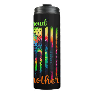 " Proud Autism Brother Krawatte-Dye Flag Autismus Thermosbecher