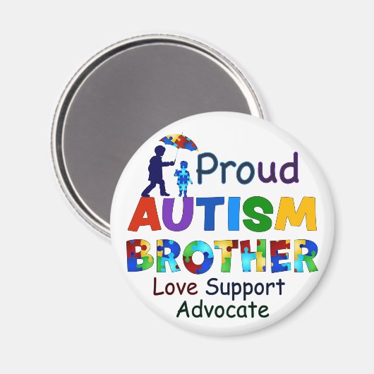 Proud Autism Brother Magnet (Vorderseite/Rückseite)