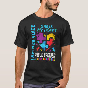 Proud Autism Brother Puzzle Piece Sister Autismus T-Shirt
