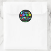 Proud Autism Brother Runder Aufkleber (Tasche)