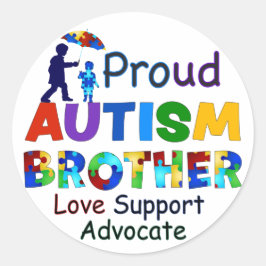 Proud Autism Brother Runder Aufkleber