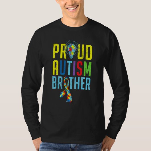 Proud Autism Brother Sibling Autism Awareness Day T-Shirt (Vorderseite)