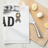 Proud Autism Dad Vintage Engraving Awareness Shirt Geschirrtuch (Viertel Falte)