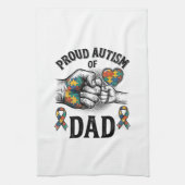 Proud Autism Dad Vintage Engraving Awareness Shirt Geschirrtuch (Vertikal)