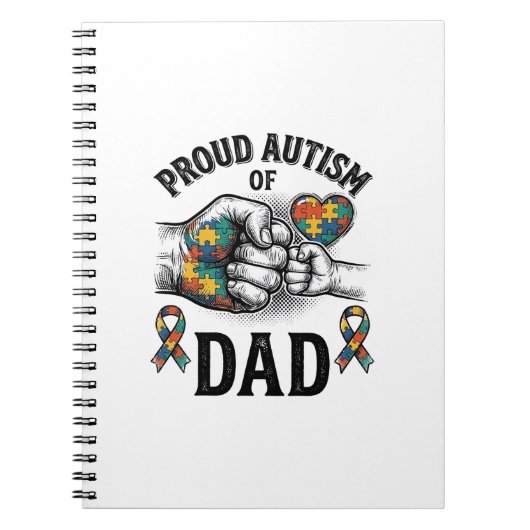 Proud Autism Dad Vintage Engraving Awareness Shirt Notizblock (Vorderseite)