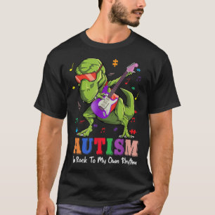 Proud Autism Dinosaur Musik Autismus Bewusstsein T-Shirt